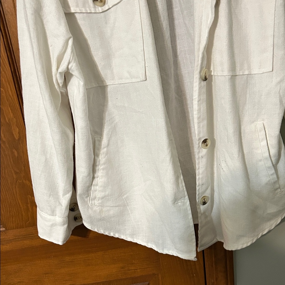 Ashley By 26 International Cream Button-Up Women Jacket size large Few stains. - Picture 3 of 14